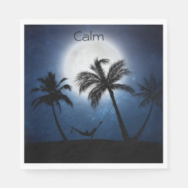 Palmen im Mondschein Serviette