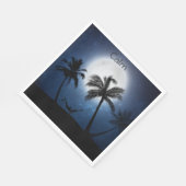 Palmen im Mondschein Serviette (Ecke)