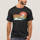 Palmen im Sonnenuntergang Cooles Stranddesign T-Shirt (Vorderseite)