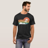 Palmen im Sonnenuntergang Cooles Stranddesign T-Shirt (Vorne ganz)