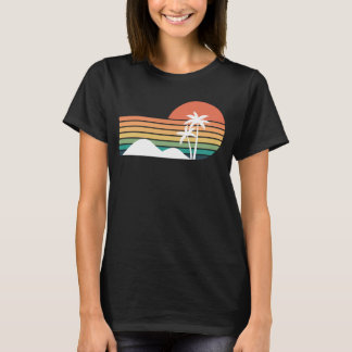 Palmen im Sonnenuntergang Cooles Stranddesign T-Shirt