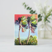 Palmen im Wind Postkarte (Stehend Vorderseite)