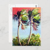 Palmen im Wind Postkarte (Vorne/Hinten)