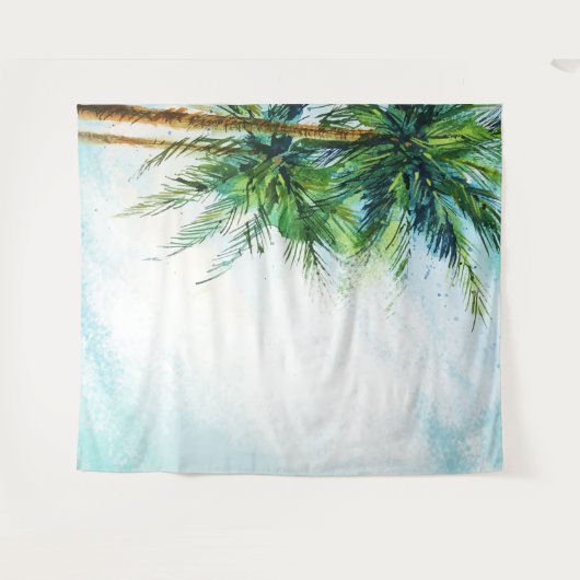 Palmen in Aquarellen tropischer Strand Wandteppich (Vorderseite (Horizontal))