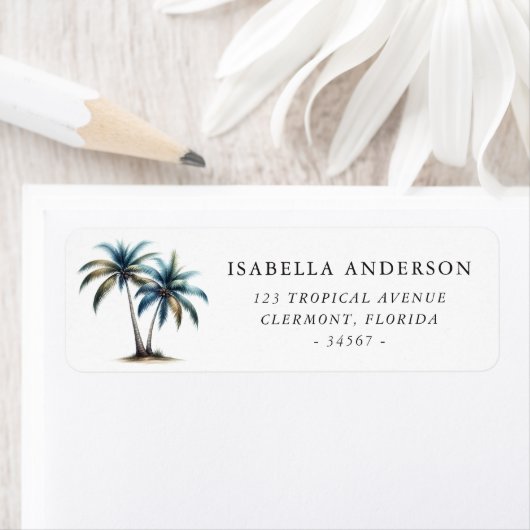 Palmen in blaugrüner Rücksendeadresse (Insitu)
