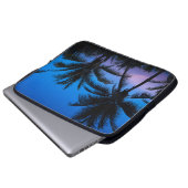 Palmen in der Abenddämmerung Laptopschutzhülle (Vorne Knopf)