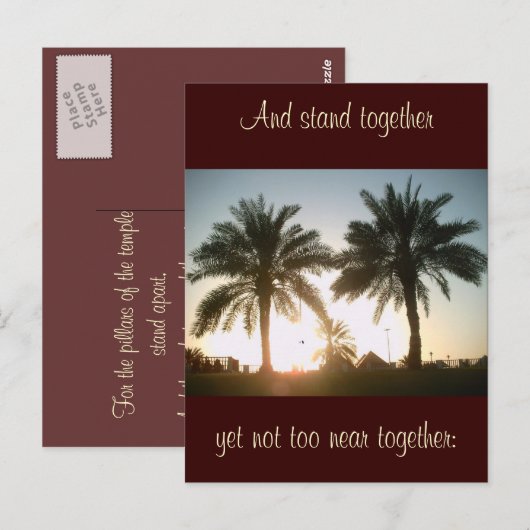 Palmen in Doha Postkarte (Vorne/Hinten)