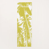 Palmen in einem goldgeposterten Design Yogamatte (Rückseite)