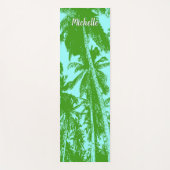 Palmen in einem grünen und blauen Posterdesign Yogamatte (Vorderseite)