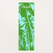 Palmen in einem grünen und blauen Posterdesign Yogamatte (Rückseite)