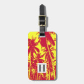 Palmen in einem posterisierten Design Gepäckanhänger (Vorderseite vertikal)