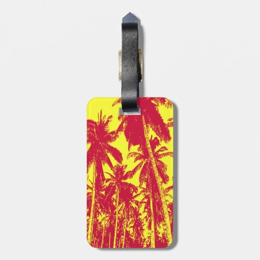 Palmen in einem posterisierten Design Gepäckanhänger (Rückseite vertikal)