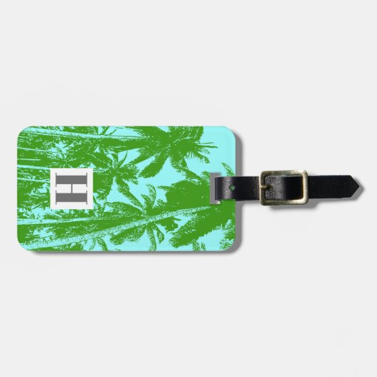 Palmen in einem posterisierten Design Gepäckanhänger (Vorderseite horizontal)
