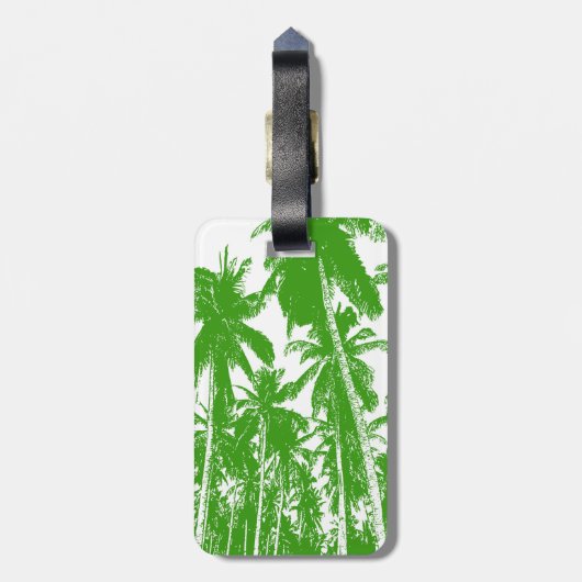 Palmen in einem posterisierten Design Gepäckanhänger (Rückseite vertikal)