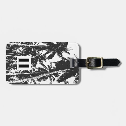 Palmen in einem posterisierten Design Gepäckanhänger (Vorderseite horizontal)
