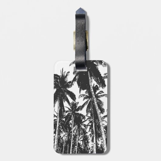 Palmen in einem posterisierten Design Gepäckanhänger (Rückseite vertikal)