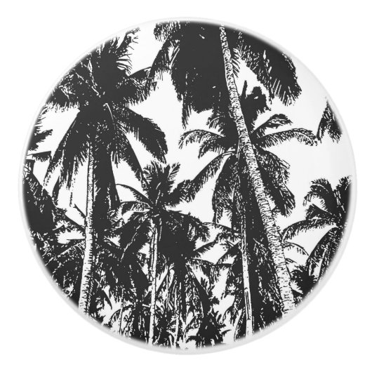 Palmen in einem posterisierten Design Keramikknauf (Vorderseite)