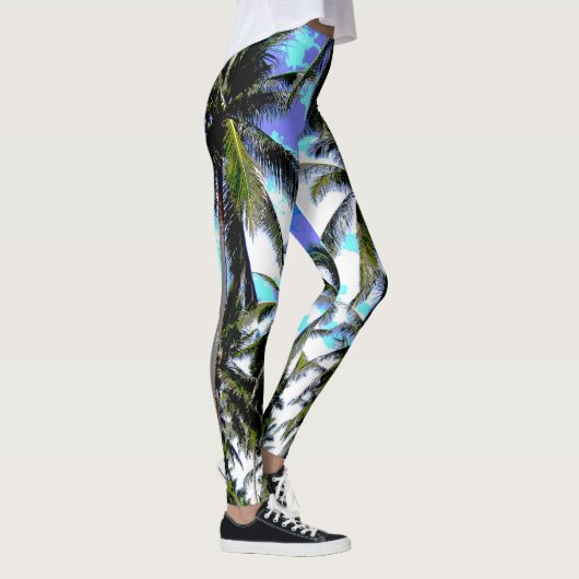 Palmen in einem posterisierten Design Leggings (Rechts)