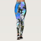 Palmen in einem posterisierten Design Leggings (Rückseite)