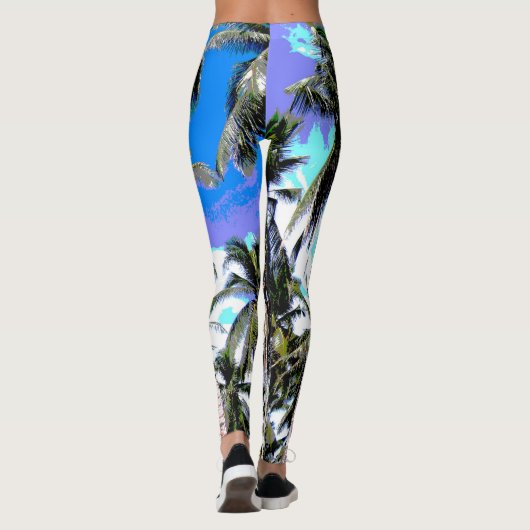 Palmen in einem posterisierten Design Leggings (Rückseite)