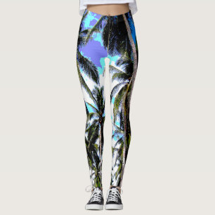 Palmen in einem posterisierten Design Leggings