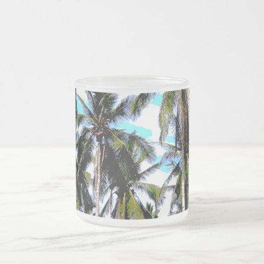 Palmen in einem posterisierten Design Mattglastasse (Mittel)