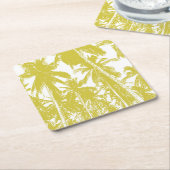 Palmen in einem posterisierten Design Rechteckiger Pappuntersetzer (angewinkelt)