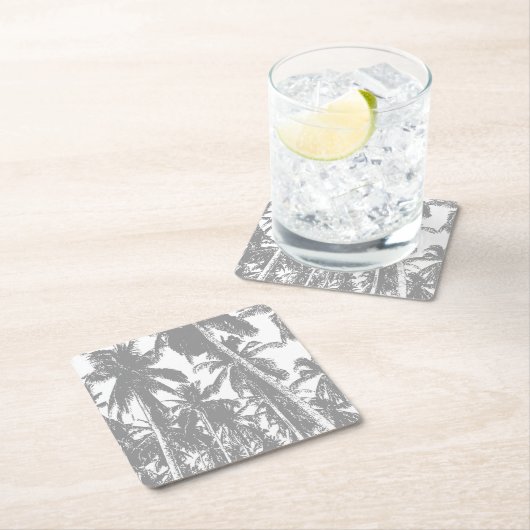 Palmen in einem posterisierten Design Rechteckiger Pappuntersetzer (Vor Ort)