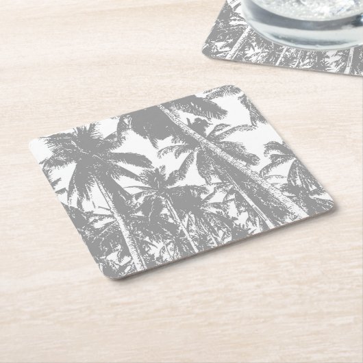 Palmen in einem posterisierten Design Rechteckiger Pappuntersetzer (angewinkelt)