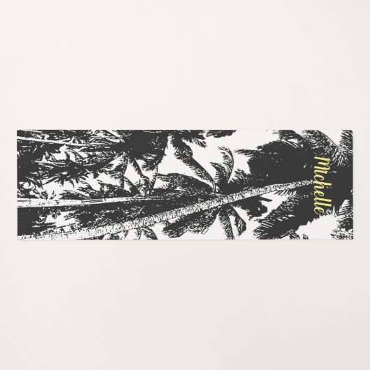 Palmen in einem posterisierten Design Yogamatte (Rückseite (Horizontal))