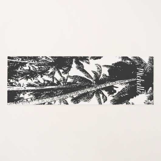 Palmen in einem posterisierten Design Yogamatte (Vorderseite (Horizontal))