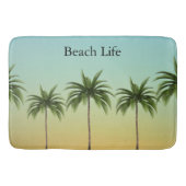 Palmen in einer Reihe, Strandleben Badematte (Vorderseite)