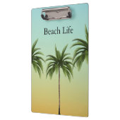 Palmen in einer Reihe, Strandleben Klemmbrett (Links)