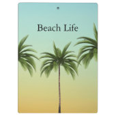 Palmen in einer Reihe, Strandleben Klemmbrett (Rückseite)