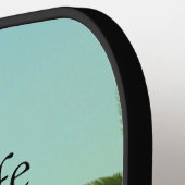 Palmen in einer Reihe, Strandleben Pickleball Schläger (Linke Seite)