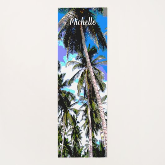 Palmen in farbenprächtigem Posterdesign Yogamatte (Rückseite)
