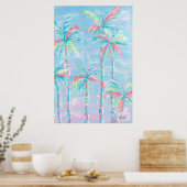 Palmen in Farbplakat Poster (Küche)