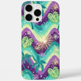 Palmen in grün und lila iPhone 16 pro max hülle