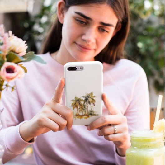 Palmen in grünen und gelben Aquarelltropen Case-Mate iPhone Hülle