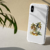 Palmen in grünen und gelben Aquarelltropen Case-Mate iPhone Hülle