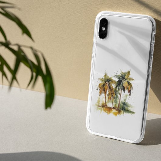 Palmen in grünen und gelben Aquarelltropen Case-Mate iPhone Hülle
