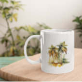 Palmen in grünen und gelben Aquarelltropen Kaffeetasse