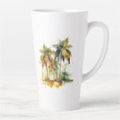 Palmen in grünen und gelben Aquarelltropen Milchtasse (Rechts)