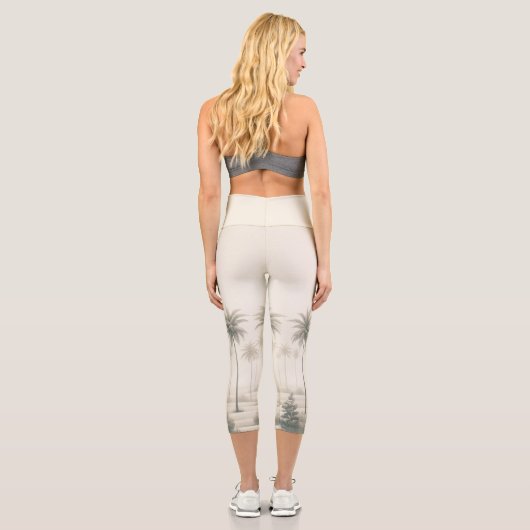 Palmen in Miami "Just Another Day in Paradise" Capri Leggings (Rückseite)