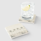 Palmen in Miami Steinuntersetzer (Seitenansicht)