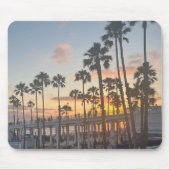 Palmen in Orange Sunset Oceanside California Mousepad (Vorne)