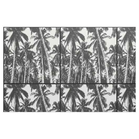 Palmen in Schwarz-Weiß-Silhouette Stoff (Fat Quarter (45,7 x 55,9 cm))