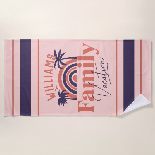Palmen Matching Familien Urlaub Strand Handtuch (Vorderseite)