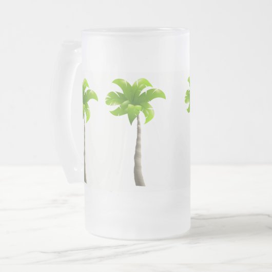 Palmen Mattiert 16 oz Mattierte Glass-Tasse Mattglas Bierglas (Vorderseite Links)