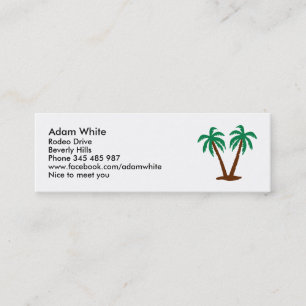 Palmen Mini Visitenkarte